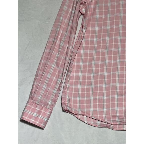 Faherty Reserve The Movement Shirt Mens Small Pink Plaid Lightweight Stretch - Picture 4 of 14